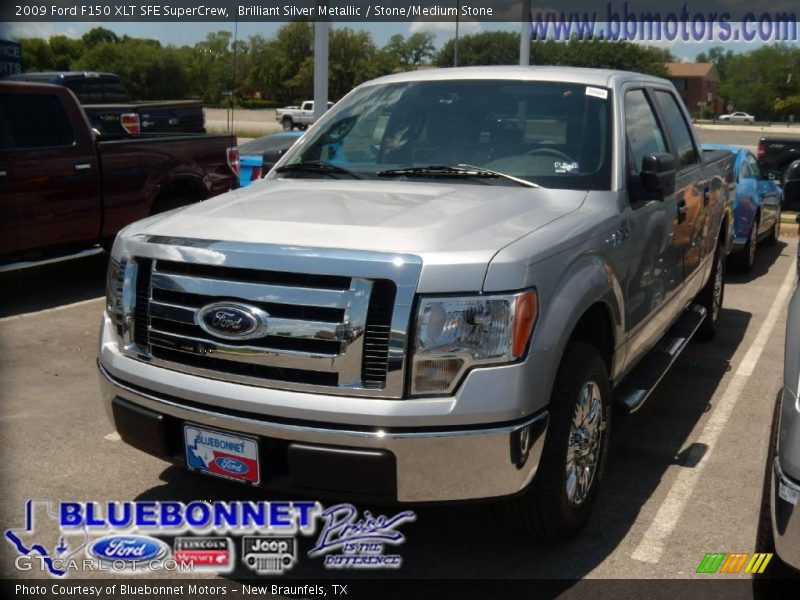 Brilliant Silver Metallic / Stone/Medium Stone 2009 Ford F150 XLT SFE SuperCrew