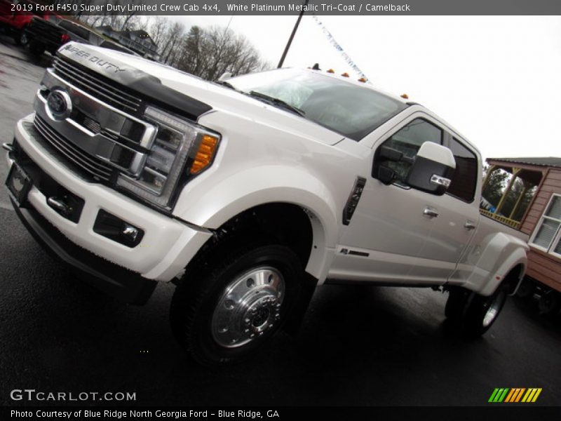 White Platinum Metallic Tri-Coat / Camelback 2019 Ford F450 Super Duty Limited Crew Cab 4x4