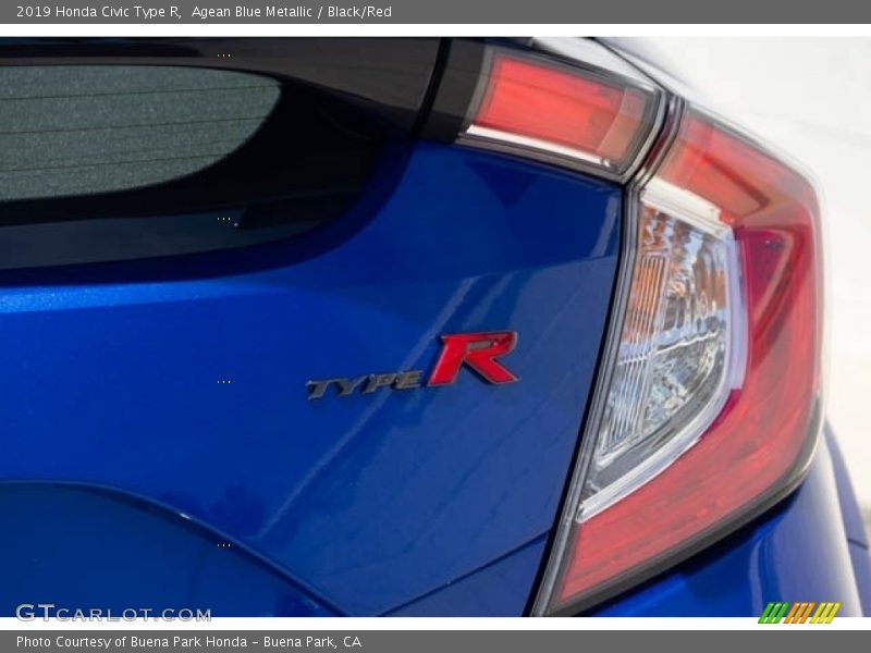 Agean Blue Metallic / Black/Red 2019 Honda Civic Type R