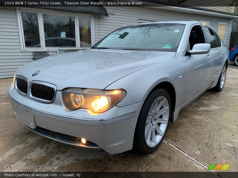 Titanium Silver Metallic / Black/Natural Brown 2004 BMW 7 Series 760Li Sedan