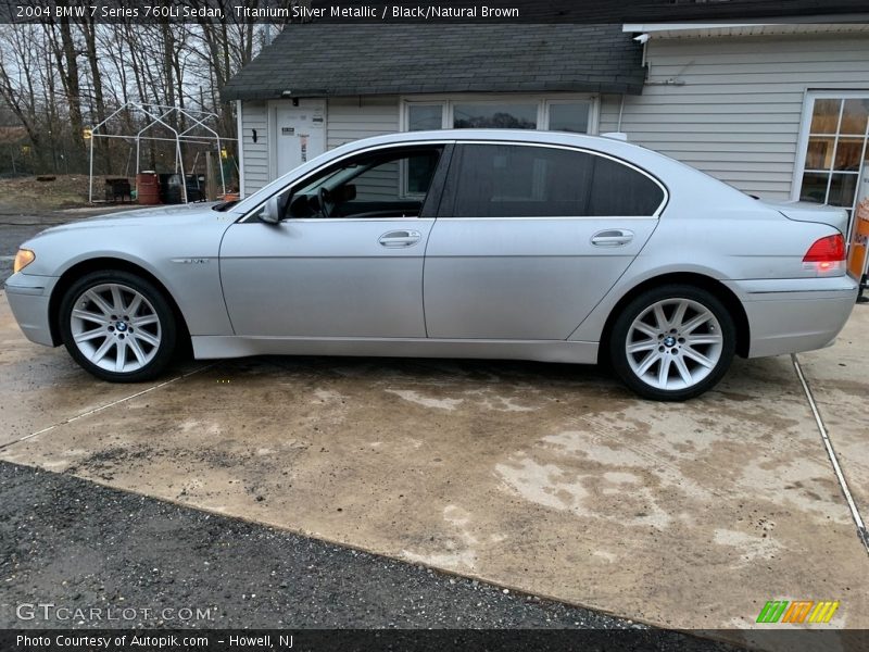 Titanium Silver Metallic / Black/Natural Brown 2004 BMW 7 Series 760Li Sedan