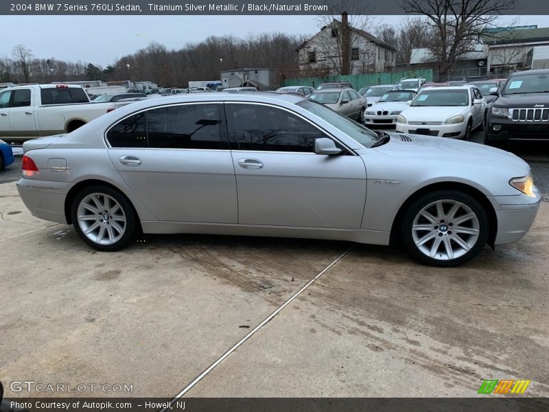 Titanium Silver Metallic / Black/Natural Brown 2004 BMW 7 Series 760Li Sedan
