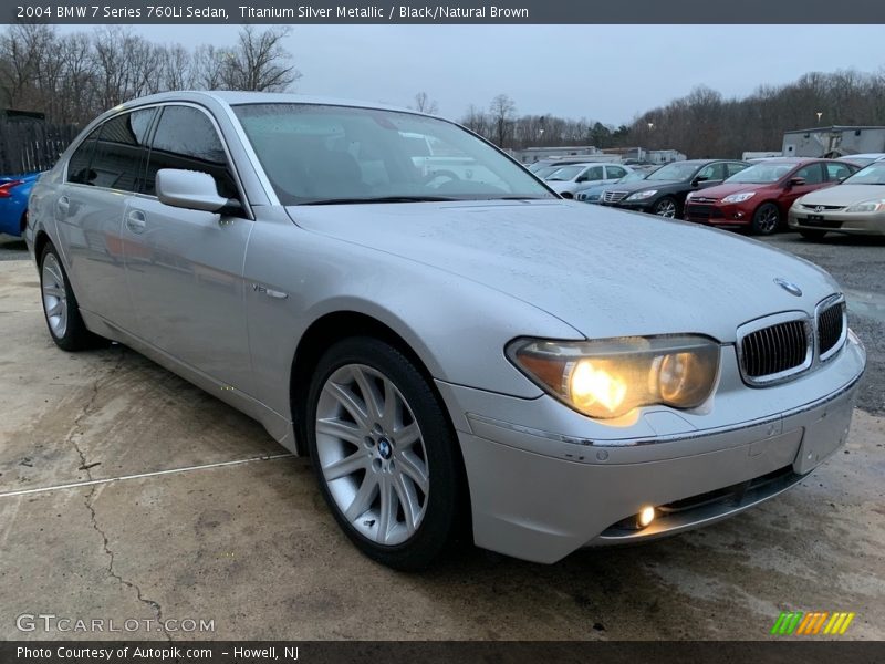 Titanium Silver Metallic / Black/Natural Brown 2004 BMW 7 Series 760Li Sedan