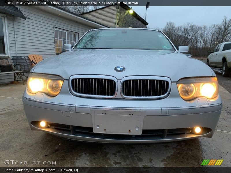 Titanium Silver Metallic / Black/Natural Brown 2004 BMW 7 Series 760Li Sedan