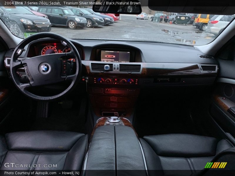 Titanium Silver Metallic / Black/Natural Brown 2004 BMW 7 Series 760Li Sedan