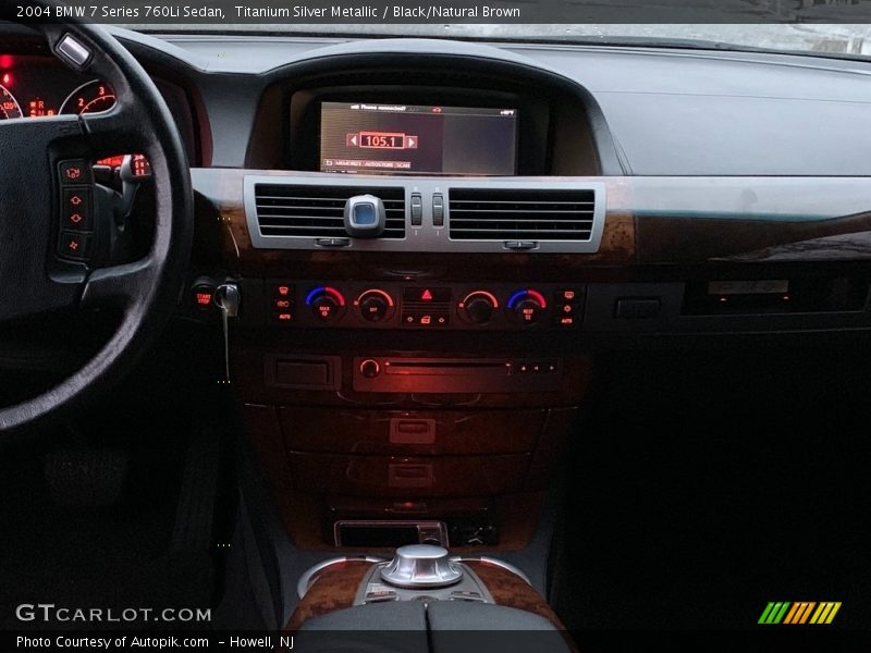 Titanium Silver Metallic / Black/Natural Brown 2004 BMW 7 Series 760Li Sedan