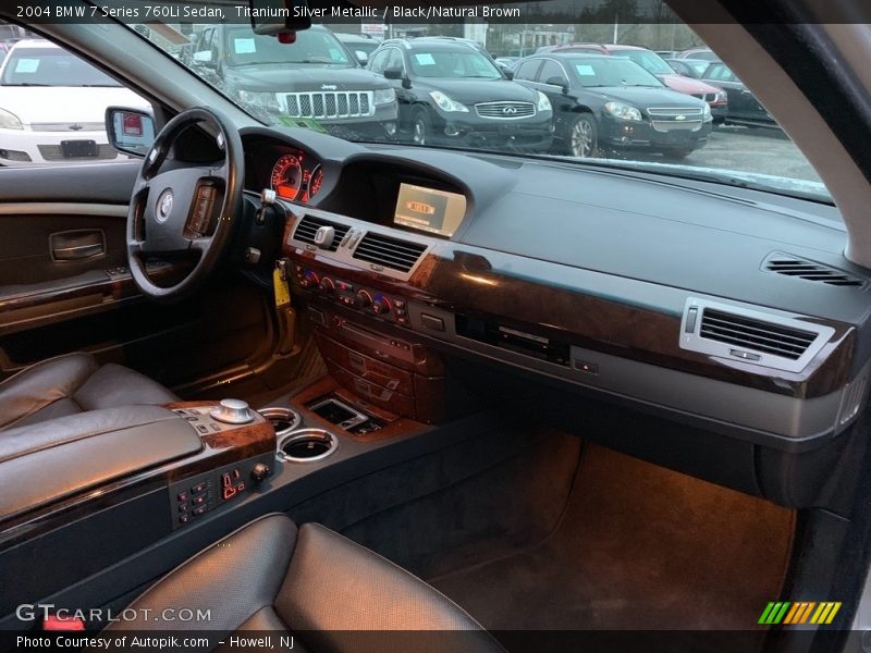 Titanium Silver Metallic / Black/Natural Brown 2004 BMW 7 Series 760Li Sedan