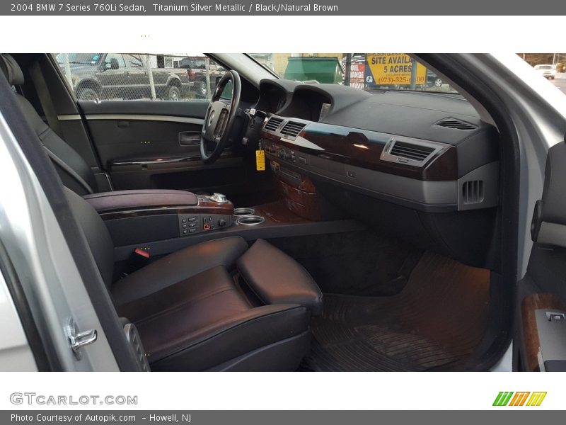Titanium Silver Metallic / Black/Natural Brown 2004 BMW 7 Series 760Li Sedan
