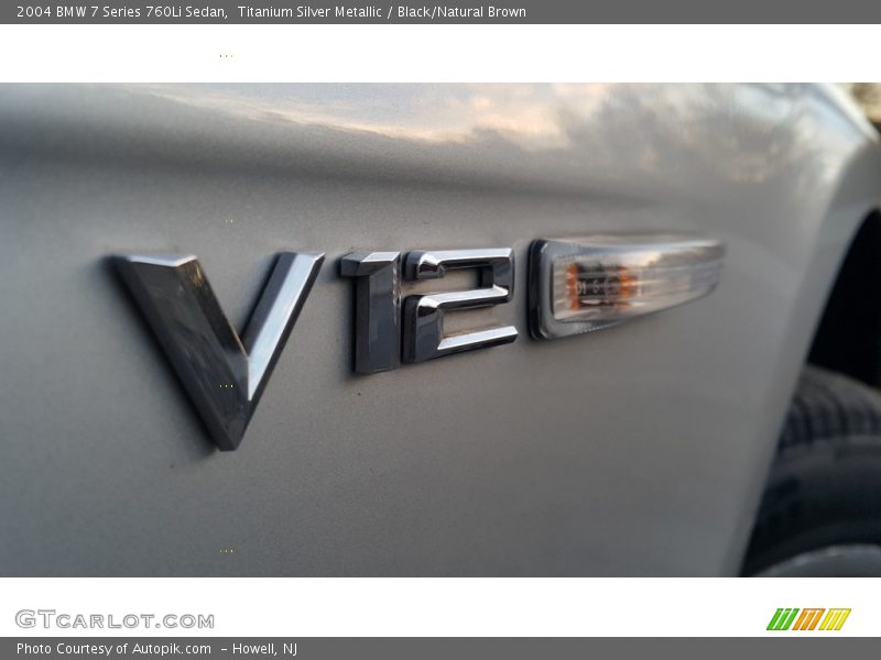 Titanium Silver Metallic / Black/Natural Brown 2004 BMW 7 Series 760Li Sedan