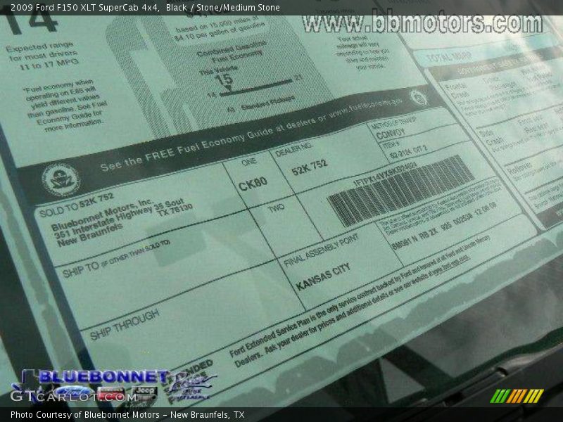 Black / Stone/Medium Stone 2009 Ford F150 XLT SuperCab 4x4