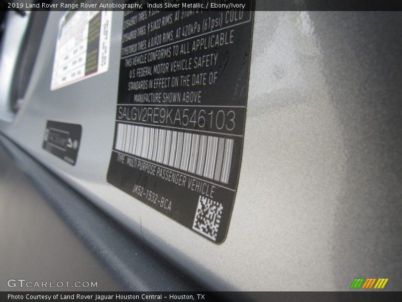 Indus Silver Metallic / Ebony/Ivory 2019 Land Rover Range Rover Autobiography