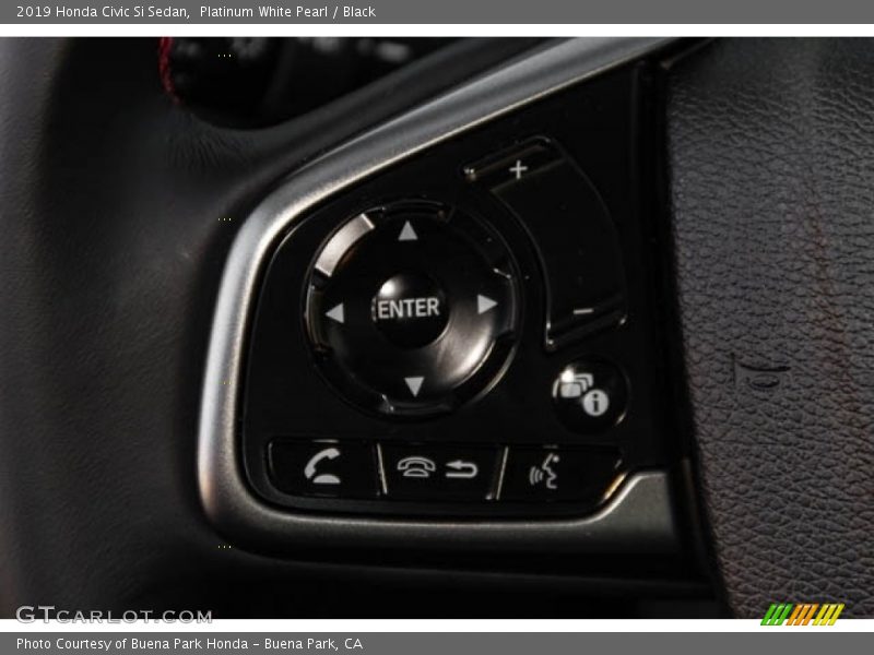 Platinum White Pearl / Black 2019 Honda Civic Si Sedan