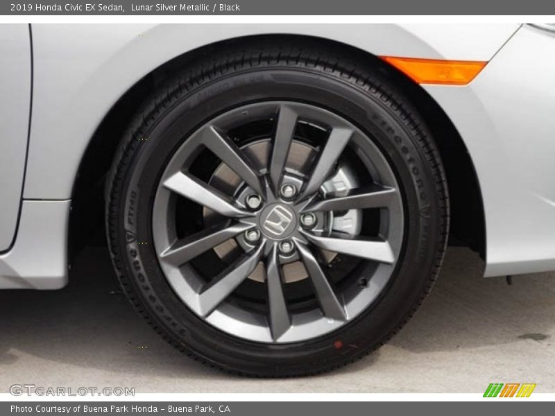 Lunar Silver Metallic / Black 2019 Honda Civic EX Sedan