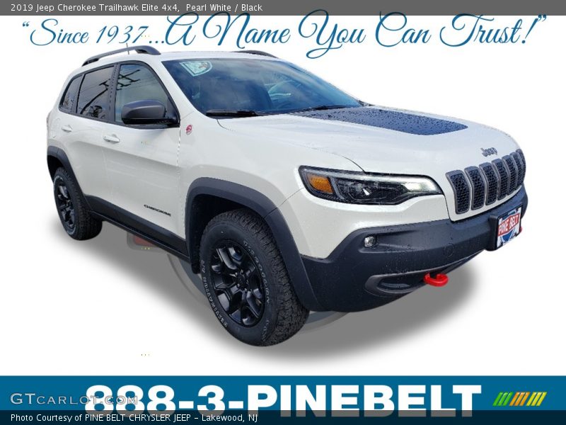 Pearl White / Black 2019 Jeep Cherokee Trailhawk Elite 4x4