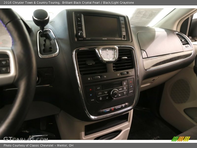 Brilliant Black Crystal Pearl / Black/Light Graystone 2016 Chrysler Town & Country Touring