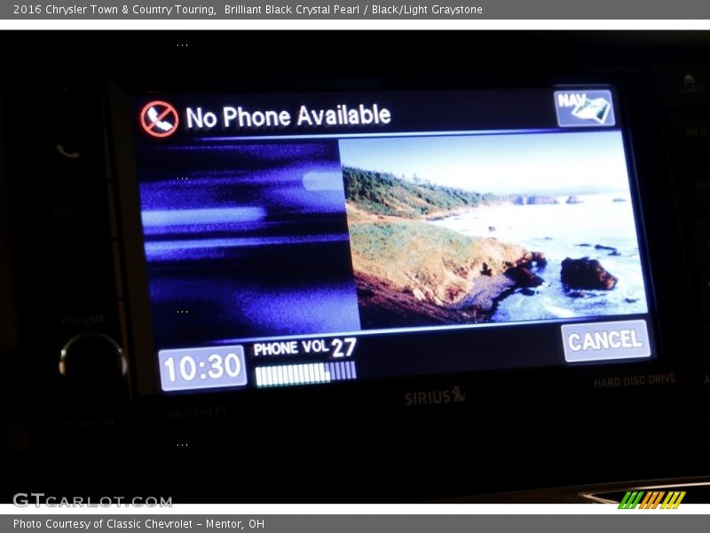 Brilliant Black Crystal Pearl / Black/Light Graystone 2016 Chrysler Town & Country Touring