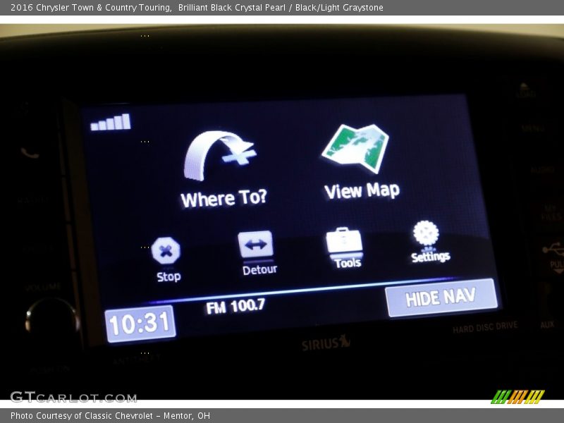Brilliant Black Crystal Pearl / Black/Light Graystone 2016 Chrysler Town & Country Touring