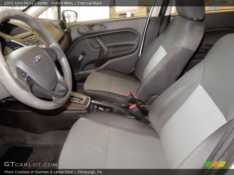 Oxford White / Charcoal Black 2015 Ford Fiesta S Sedan