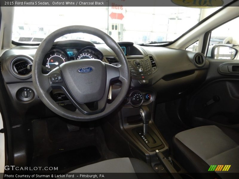 Oxford White / Charcoal Black 2015 Ford Fiesta S Sedan