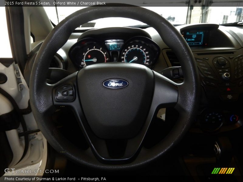 Oxford White / Charcoal Black 2015 Ford Fiesta S Sedan