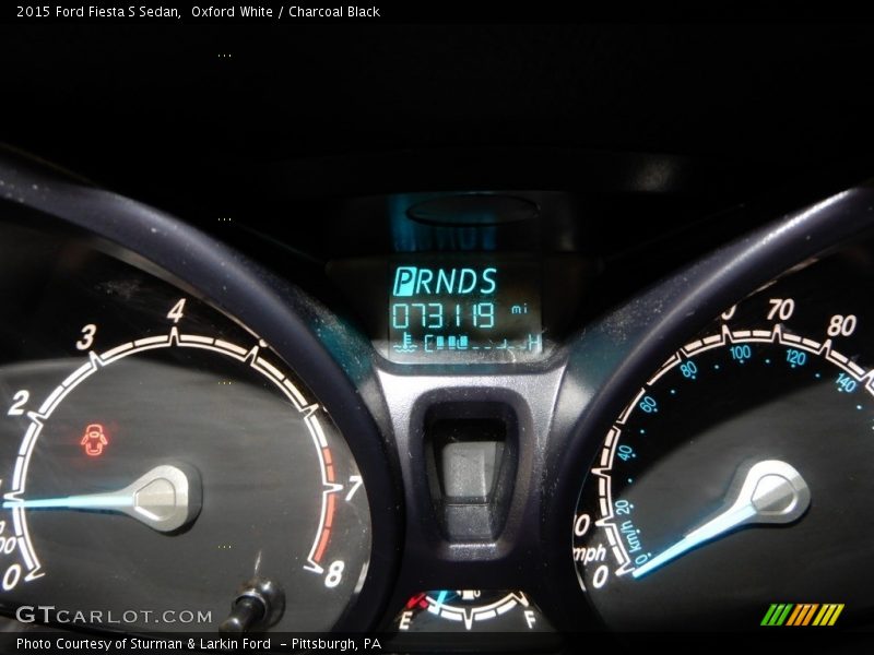 Oxford White / Charcoal Black 2015 Ford Fiesta S Sedan