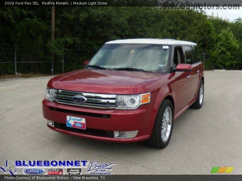 Redfire Metallic / Medium Light Stone 2009 Ford Flex SEL