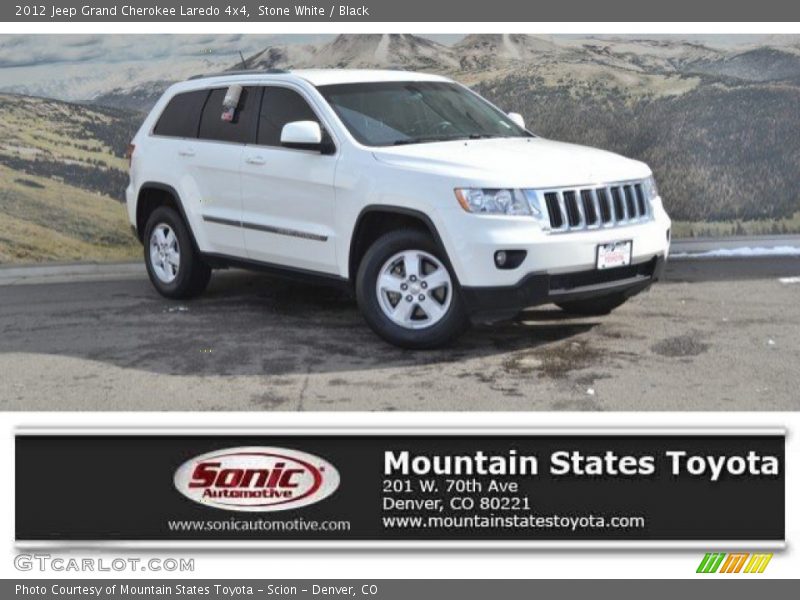 Stone White / Black 2012 Jeep Grand Cherokee Laredo 4x4
