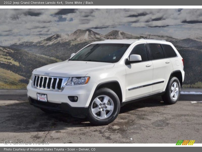 Stone White / Black 2012 Jeep Grand Cherokee Laredo 4x4