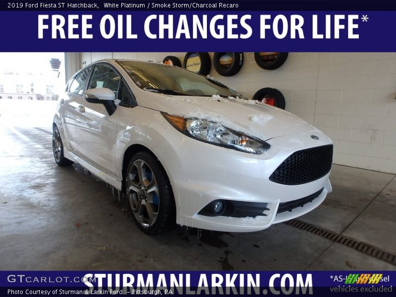White Platinum / Smoke Storm/Charcoal Recaro 2019 Ford Fiesta ST Hatchback