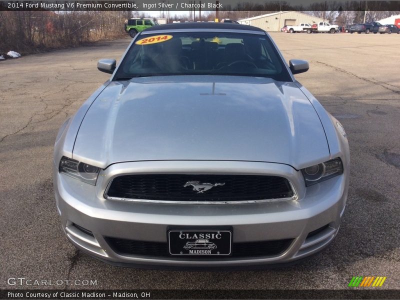 Ingot Silver / Charcoal Black 2014 Ford Mustang V6 Premium Convertible