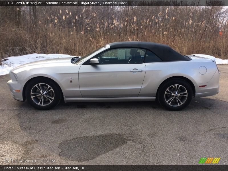 Ingot Silver / Charcoal Black 2014 Ford Mustang V6 Premium Convertible