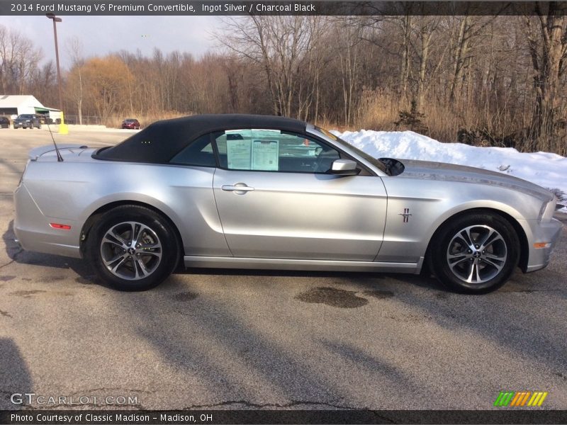 Ingot Silver / Charcoal Black 2014 Ford Mustang V6 Premium Convertible
