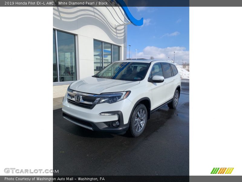 White Diamond Pearl / Black 2019 Honda Pilot EX-L AWD