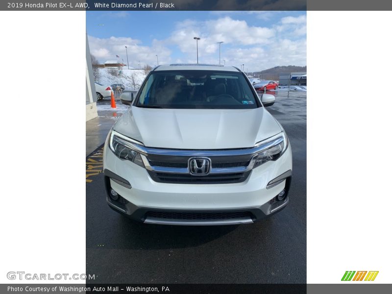 White Diamond Pearl / Black 2019 Honda Pilot EX-L AWD