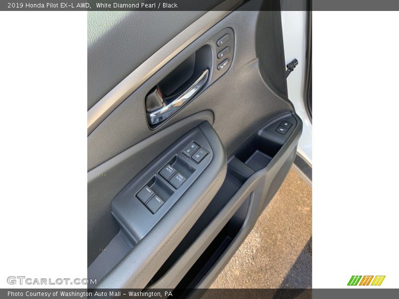 White Diamond Pearl / Black 2019 Honda Pilot EX-L AWD
