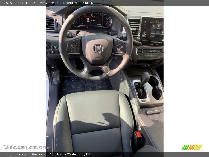 White Diamond Pearl / Black 2019 Honda Pilot EX-L AWD