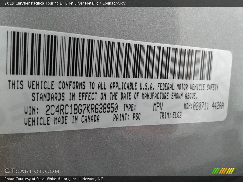 Billet Silver Metallic / Cognac/Alloy 2019 Chrysler Pacifica Touring L