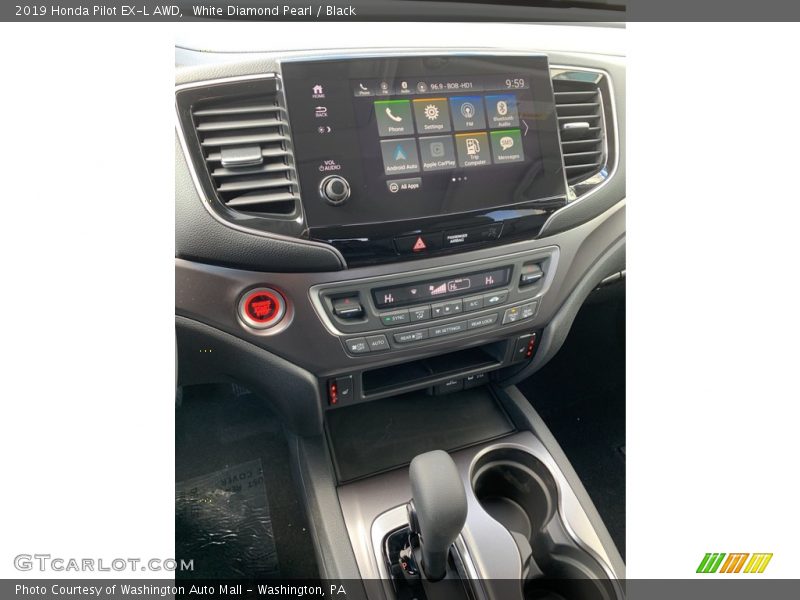 White Diamond Pearl / Black 2019 Honda Pilot EX-L AWD