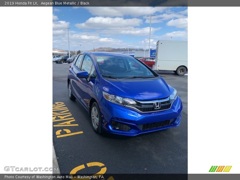 Aegean Blue Metallic / Black 2019 Honda Fit LX