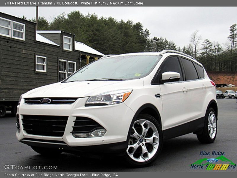 White Platinum / Medium Light Stone 2014 Ford Escape Titanium 2.0L EcoBoost
