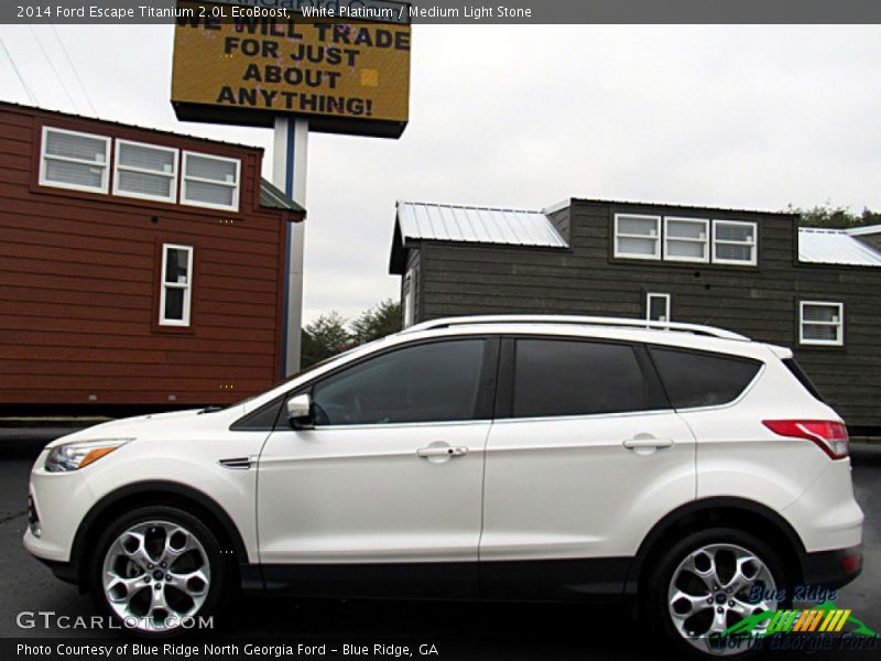 White Platinum / Medium Light Stone 2014 Ford Escape Titanium 2.0L EcoBoost