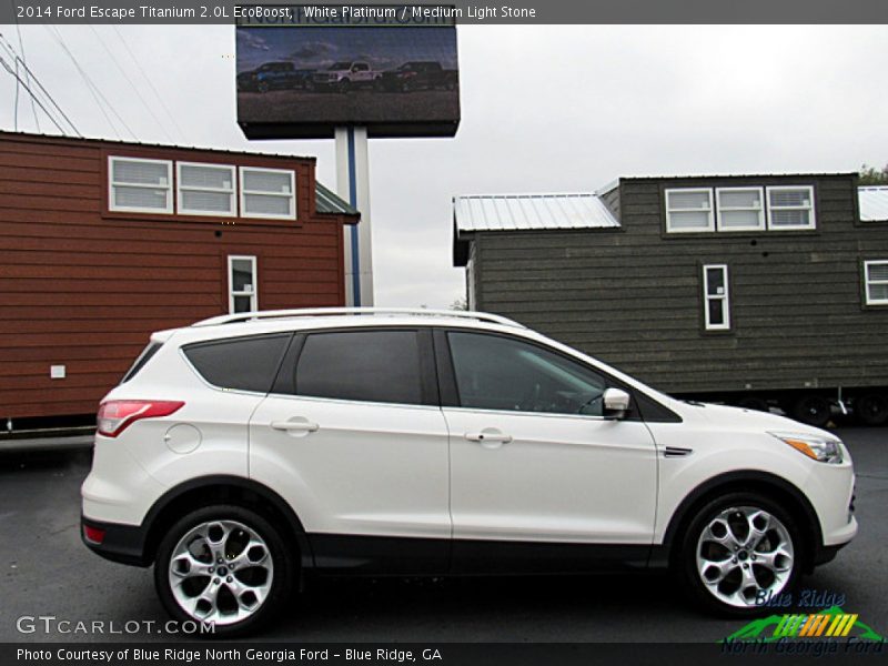 White Platinum / Medium Light Stone 2014 Ford Escape Titanium 2.0L EcoBoost