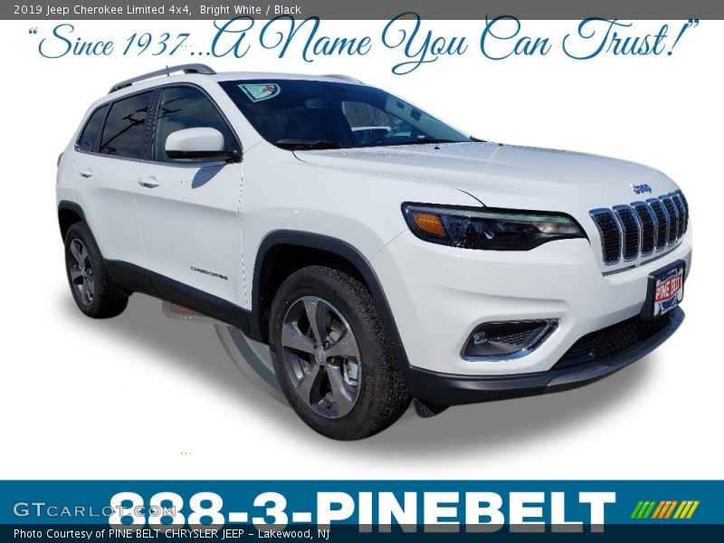 Bright White / Black 2019 Jeep Cherokee Limited 4x4
