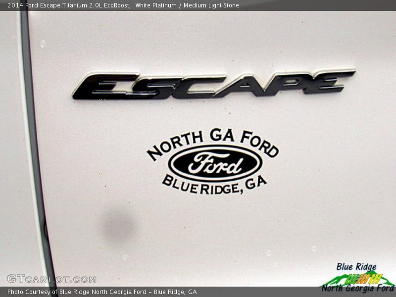 White Platinum / Medium Light Stone 2014 Ford Escape Titanium 2.0L EcoBoost