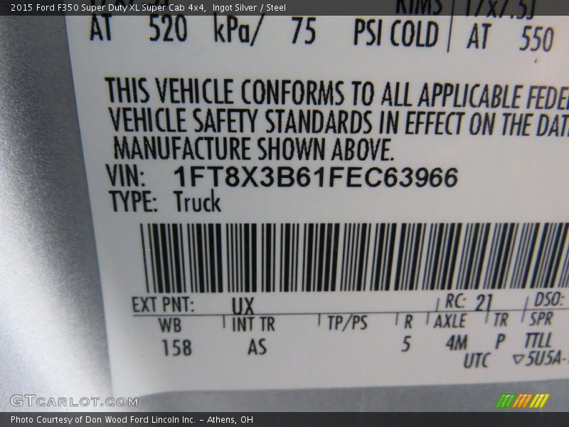 Ingot Silver / Steel 2015 Ford F350 Super Duty XL Super Cab 4x4