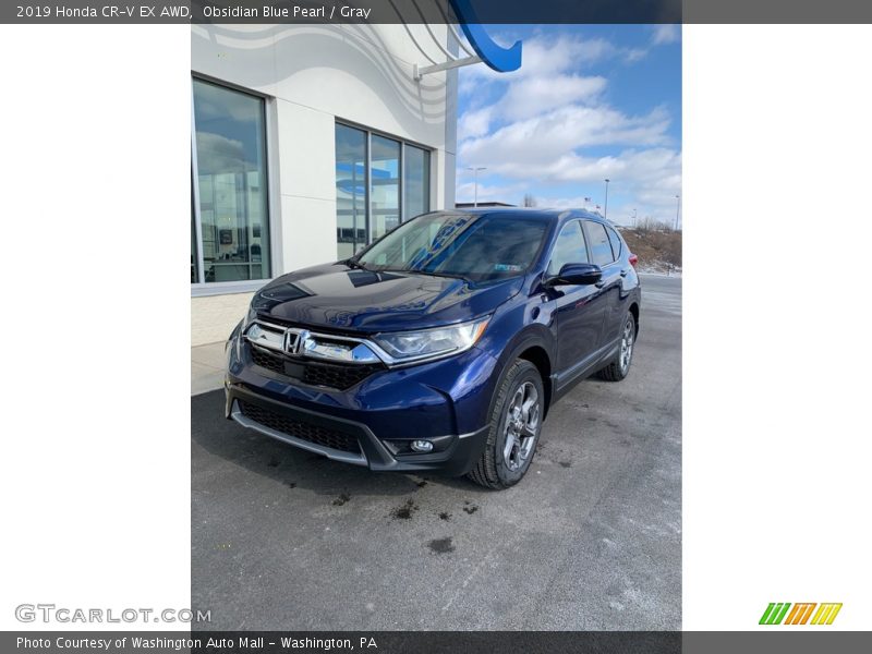 Obsidian Blue Pearl / Gray 2019 Honda CR-V EX AWD