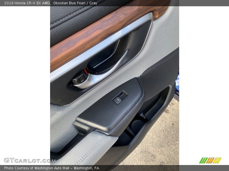 Obsidian Blue Pearl / Gray 2019 Honda CR-V EX AWD