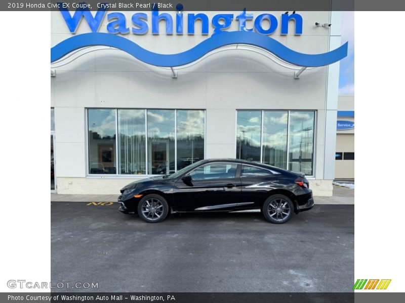 Crystal Black Pearl / Black 2019 Honda Civic EX Coupe