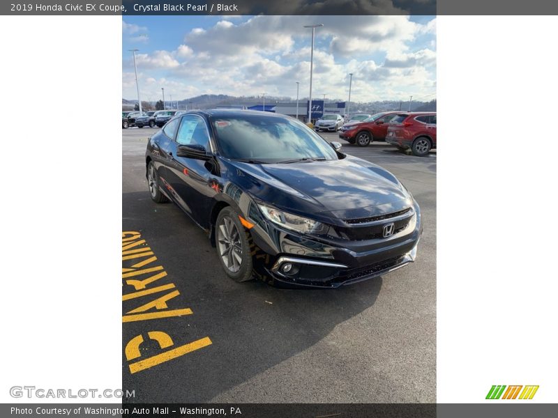 Crystal Black Pearl / Black 2019 Honda Civic EX Coupe