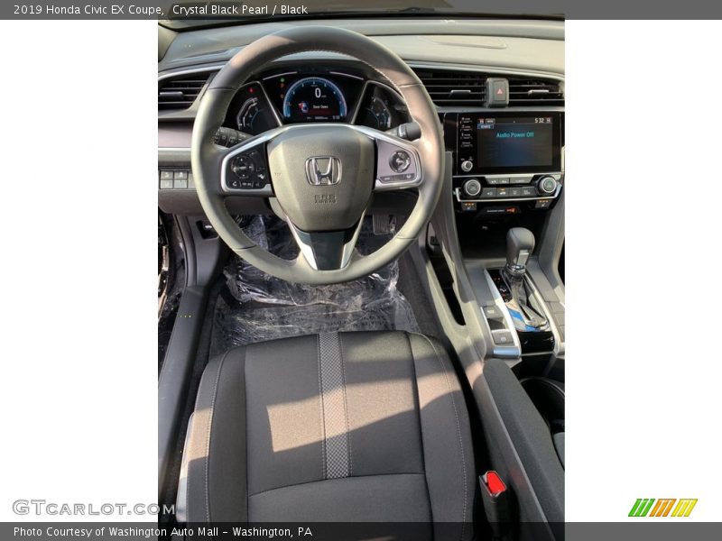 Crystal Black Pearl / Black 2019 Honda Civic EX Coupe